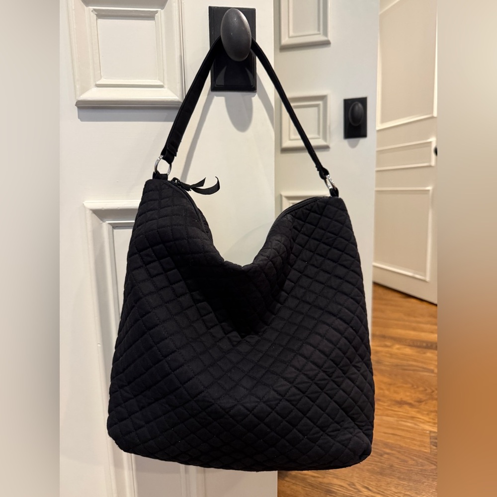 Vera Bradley hobo shoulder bag black cotton quilted